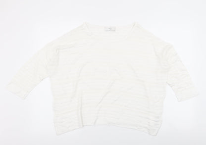 Womens UK Size M Wallis White Jersey Blouse