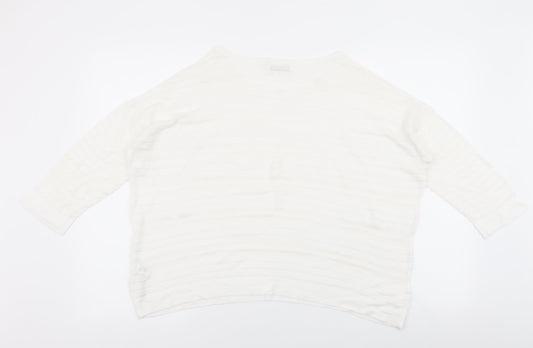 Womens UK Size M Wallis White Jersey Blouse