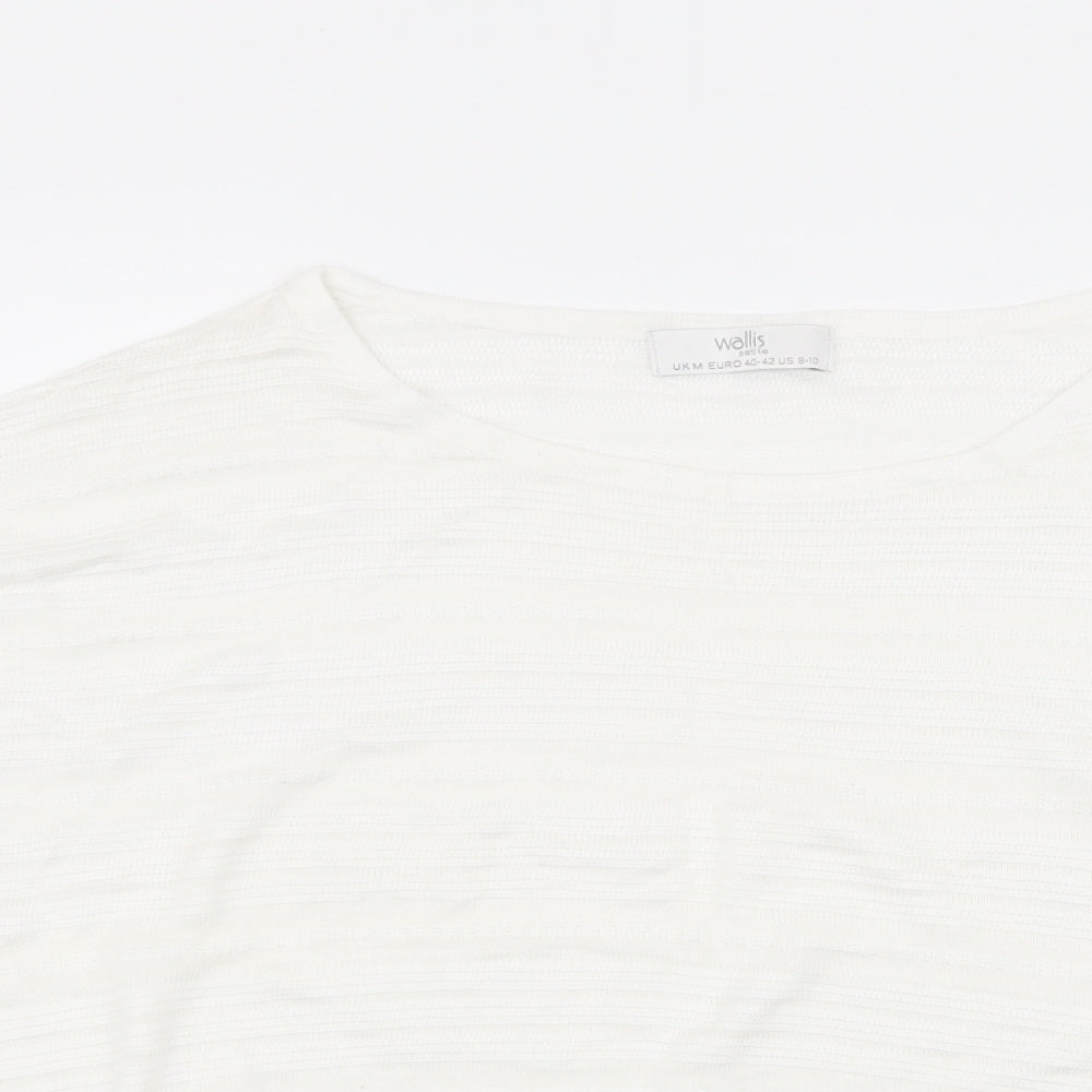 Womens UK Size M Wallis White Jersey Blouse