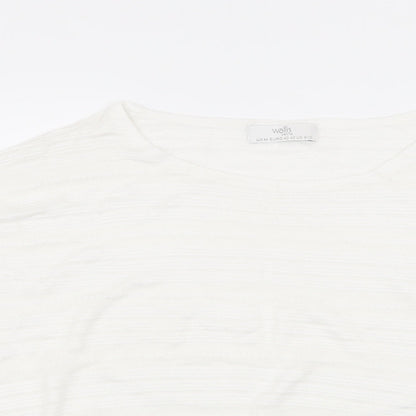 Womens UK Size M Wallis White Jersey Blouse