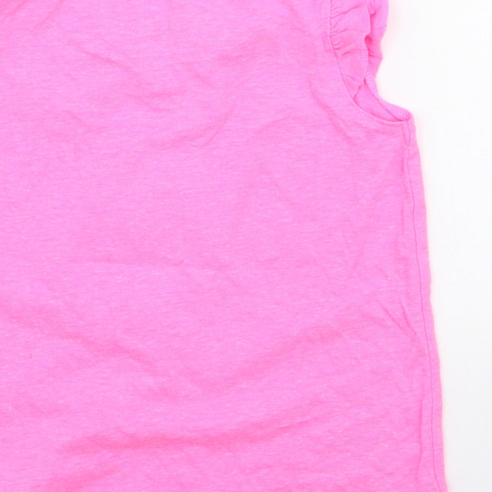 E-vie Girls Pink  Polyester Jersey Tank Size 12-18 Months Round Neck Pullover - Girls Can Do Anything