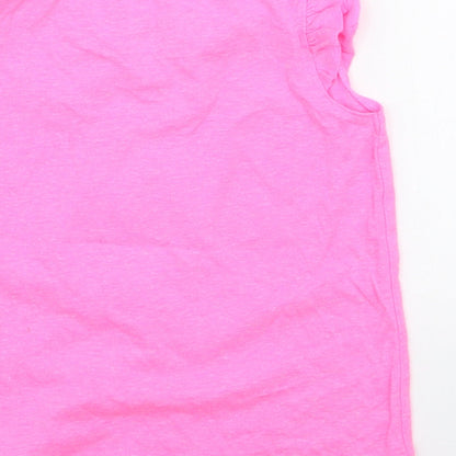 E-vie Girls Pink  Polyester Jersey Tank Size 12-18 Months Round Neck Pullover - Girls Can Do Anything