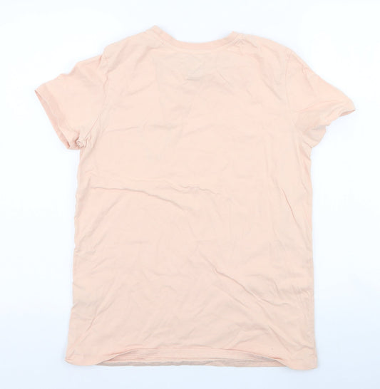 Womens UK Size XS Disney Pink Jersey T-Shirt