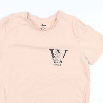 Womens UK Size XS Disney Pink Jersey T-Shirt