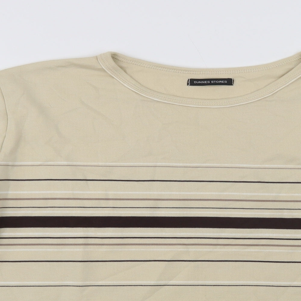Womens UK Size 10 Dunnes Stores Beige Basic Blouse
