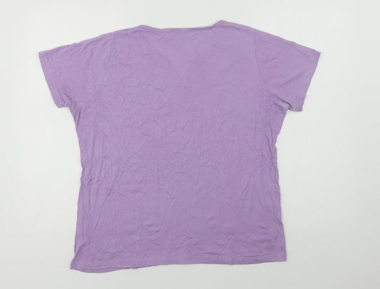 EWM Womens Purple  Cotton Basic Polo Size M V-Neck
