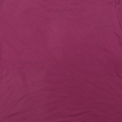 Bonmarché Womens Purple  Polyester Basic T-Shirt Size S Round Neck - Lace Detail