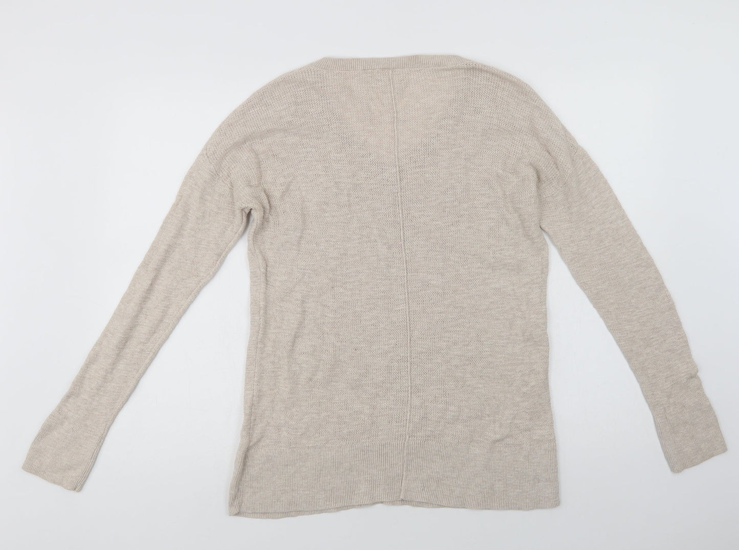 Gap Womens Beige V-Neck  Cotton Pullover Jumper Size M