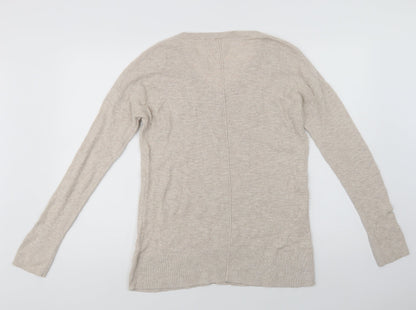 Gap Womens Beige V-Neck  Cotton Pullover Jumper Size M
