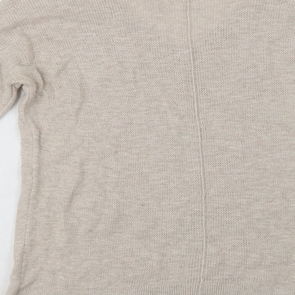 Gap Womens Beige V-Neck  Cotton Pullover Jumper Size M