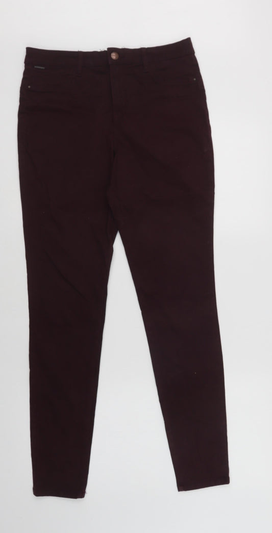 F&F Womens Purple  Cotton Mom Jeans Size 10 L30 in Regular Button