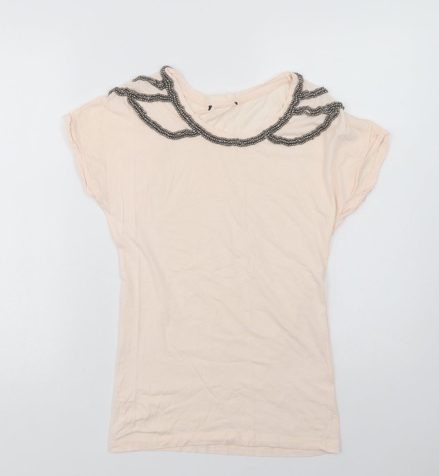 Womens UK Size 8 Preworn Pink Basic T-Shirt