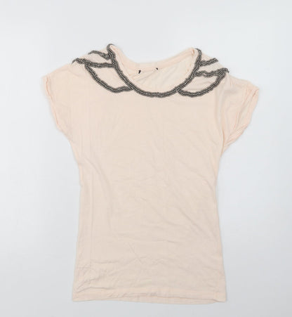 Womens UK Size 8 Preworn Pink Basic T-Shirt