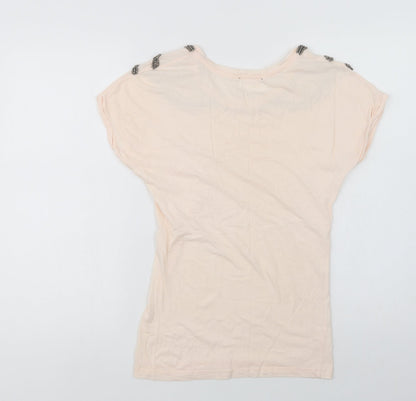 Womens UK Size 8 Preworn Pink Basic T-Shirt