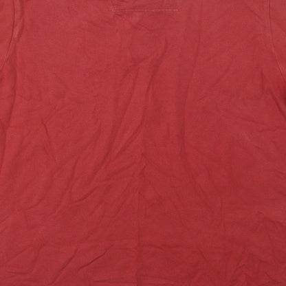 John Lewis Mens Red  Cotton  Polo Size XL Collared Button