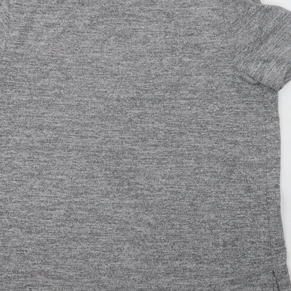 TU Womens Grey  Polyester Basic Blouse Size 14 Crew Neck