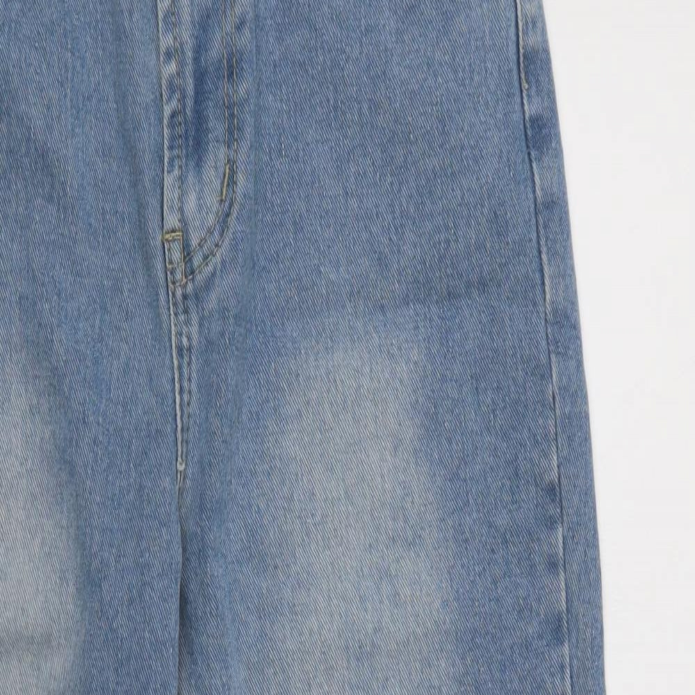 In the Style Womens Blue  Cotton Boyfriend Jeans Size 10 L28 in Regular Button