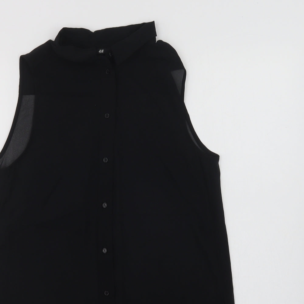 Womens UK Size 6 H&M Black Basic Blouse