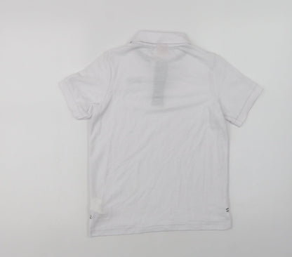 Slazenger Boys White  Polyester Basic Polo Size 9-10 Years Collared Button