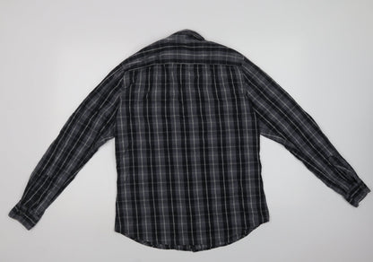 Mens UK Size M Industrialize Grey  Button-Up Long Sleeve Casual Shirt