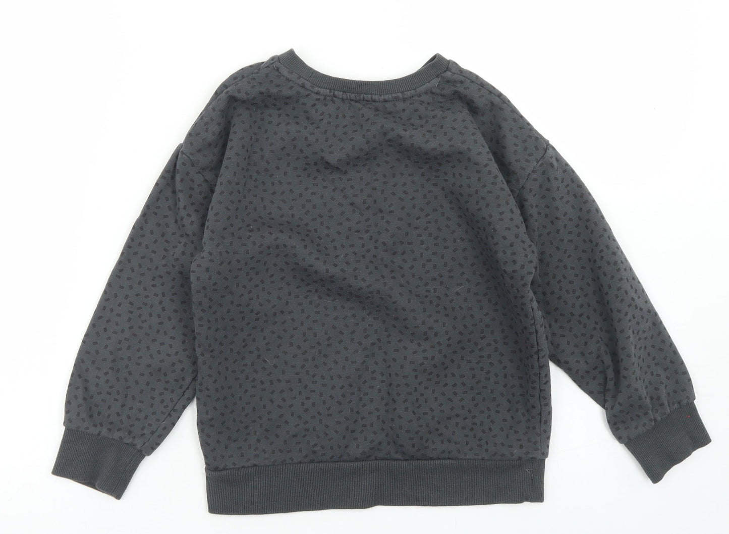 Primark Girls Grey Geometric Cotton Pullover Sweatshirt Size 7-8 Years   - Do What Makes You Happy