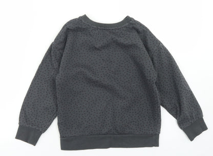 Primark Girls Grey Geometric Cotton Pullover Sweatshirt Size 7-8 Years   - Do What Makes You Happy