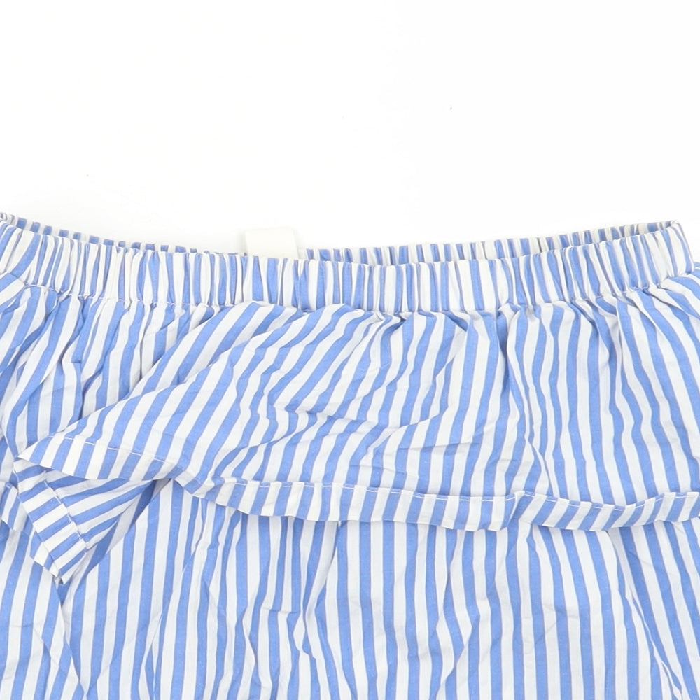 H&M Womens Blue Striped Cotton Straight & Pencil Skirt Size 4