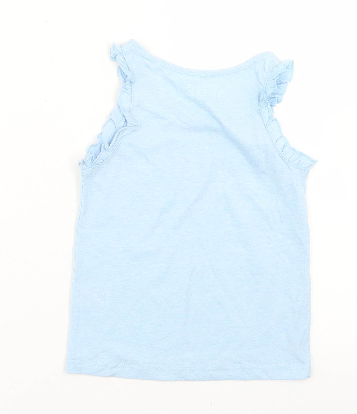 E-vie Angel Girls Blue  Cotton Basic Tank Size 12-18 Months Crew Neck