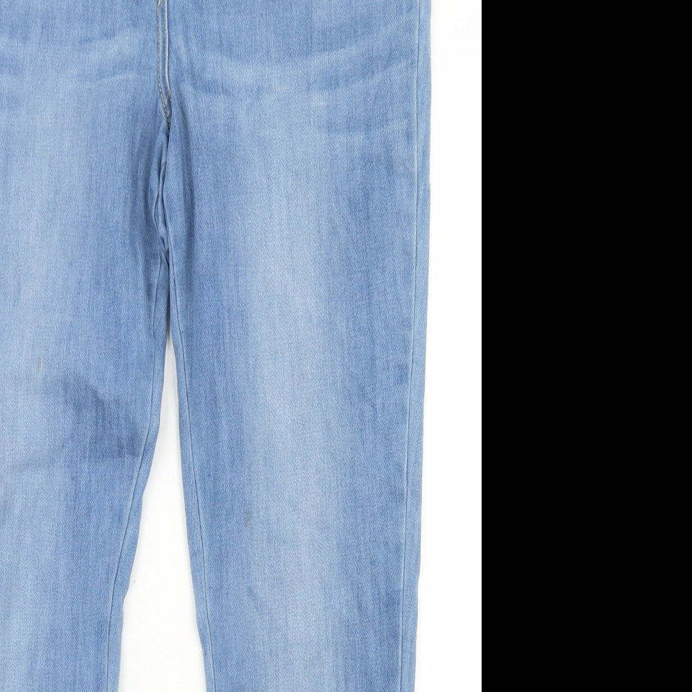 BHS Womens Blue  Cotton Skinny Jeans Size 12 L27 in Regular Button