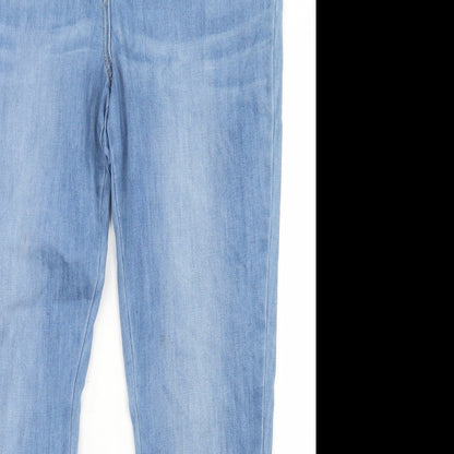 BHS Womens Blue  Cotton Skinny Jeans Size 12 L27 in Regular Button