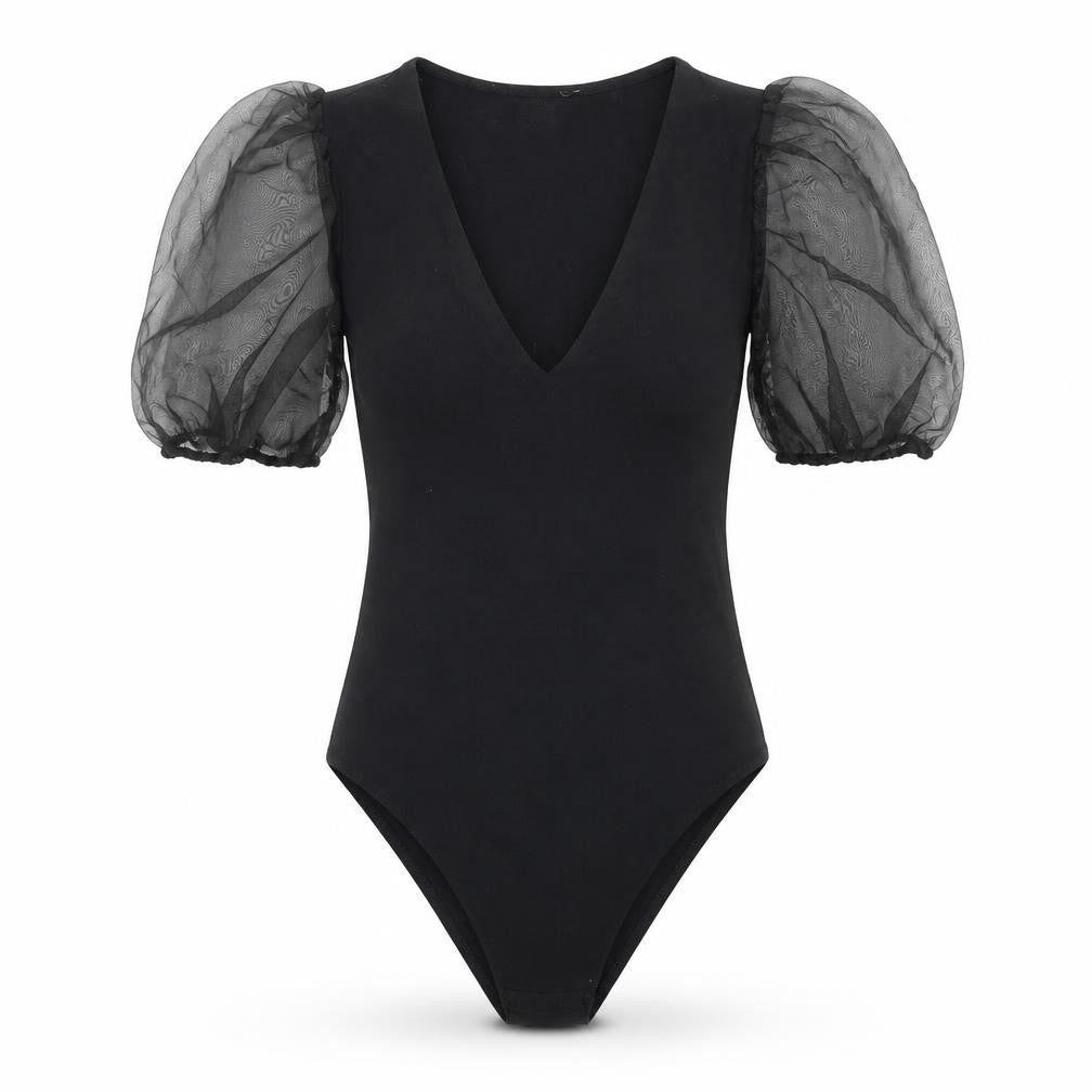 Womens UK Size 6 New Look One-Piece Black Bodysuit