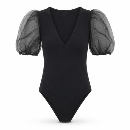 Womens UK Size 6 New Look One-Piece Black Bodysuit