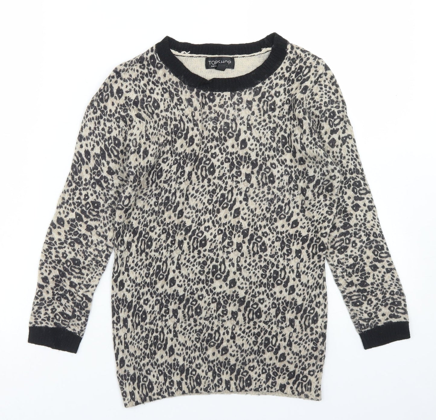 Womens UK Size 6 Topshop Beige Pullover Jumper