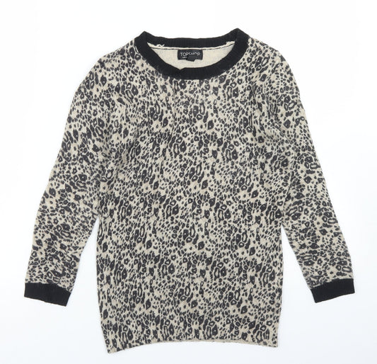 Womens UK Size 6 Topshop Beige Pullover Jumper