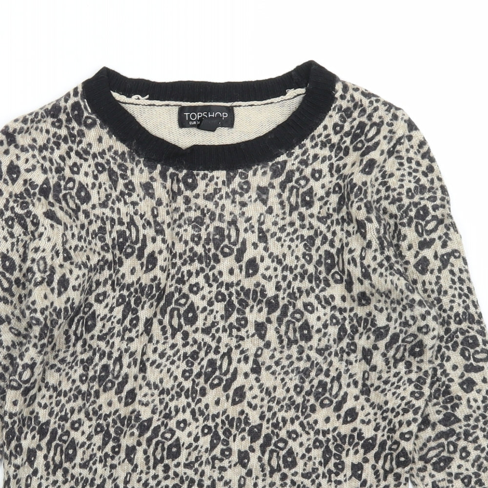 Womens UK Size 6 Topshop Beige Pullover Jumper