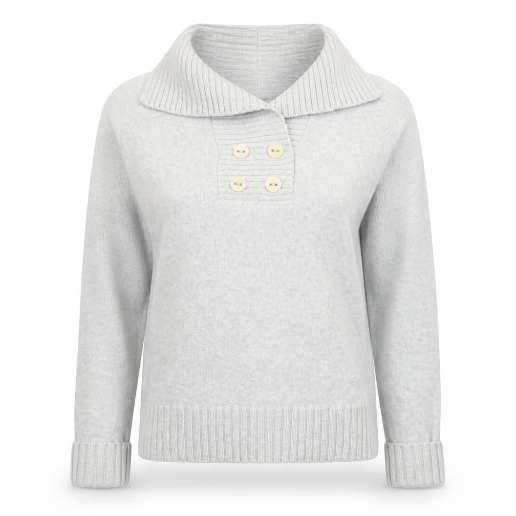 ESPRIT Womens Grey Collared  Cotton Pullover Jumper Size M