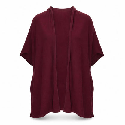Front view of Next women’s red v-neck viscose cardigan jumper, size XS