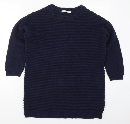 George Womens Blue Round Neck  Cotton Pullover Jumper Size 12