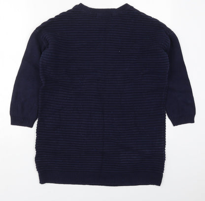 George Womens Blue Round Neck  Cotton Pullover Jumper Size 12