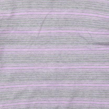 John Lewis Womens Purple V-Neck Striped Viscose Pullover Jumper Size 14
