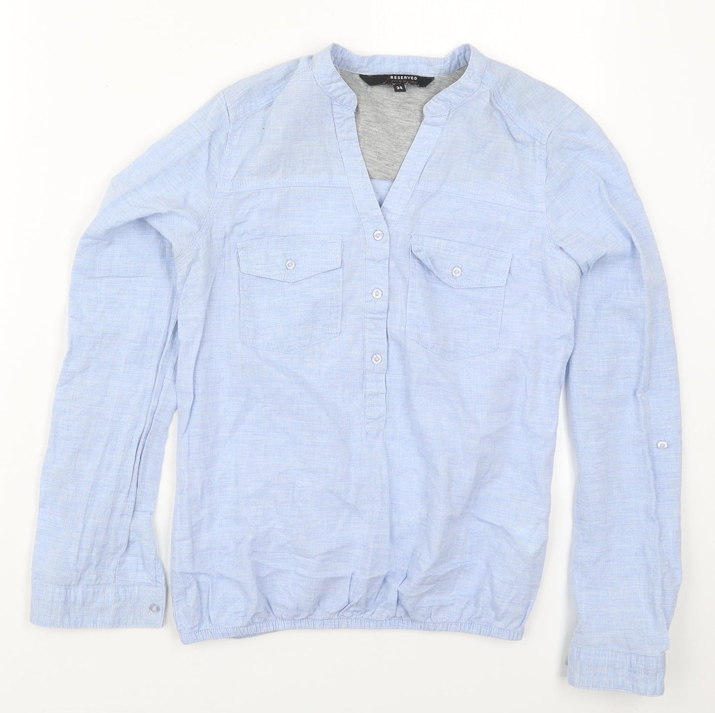 Womens UK Size 6 RESERVED Blue Basic Button-Up