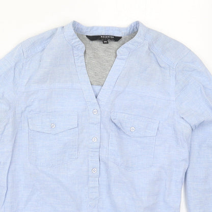 Womens UK Size 6 RESERVED Blue Basic Button-Up