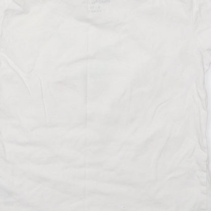 Ridge & Co Girls White  Cotton Basic T-Shirt Size 9-10 Years Crew Neck Pullover - Sweet Dreams