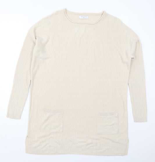 Womens UK Size 10 Papaya Beige Pullover Jumper