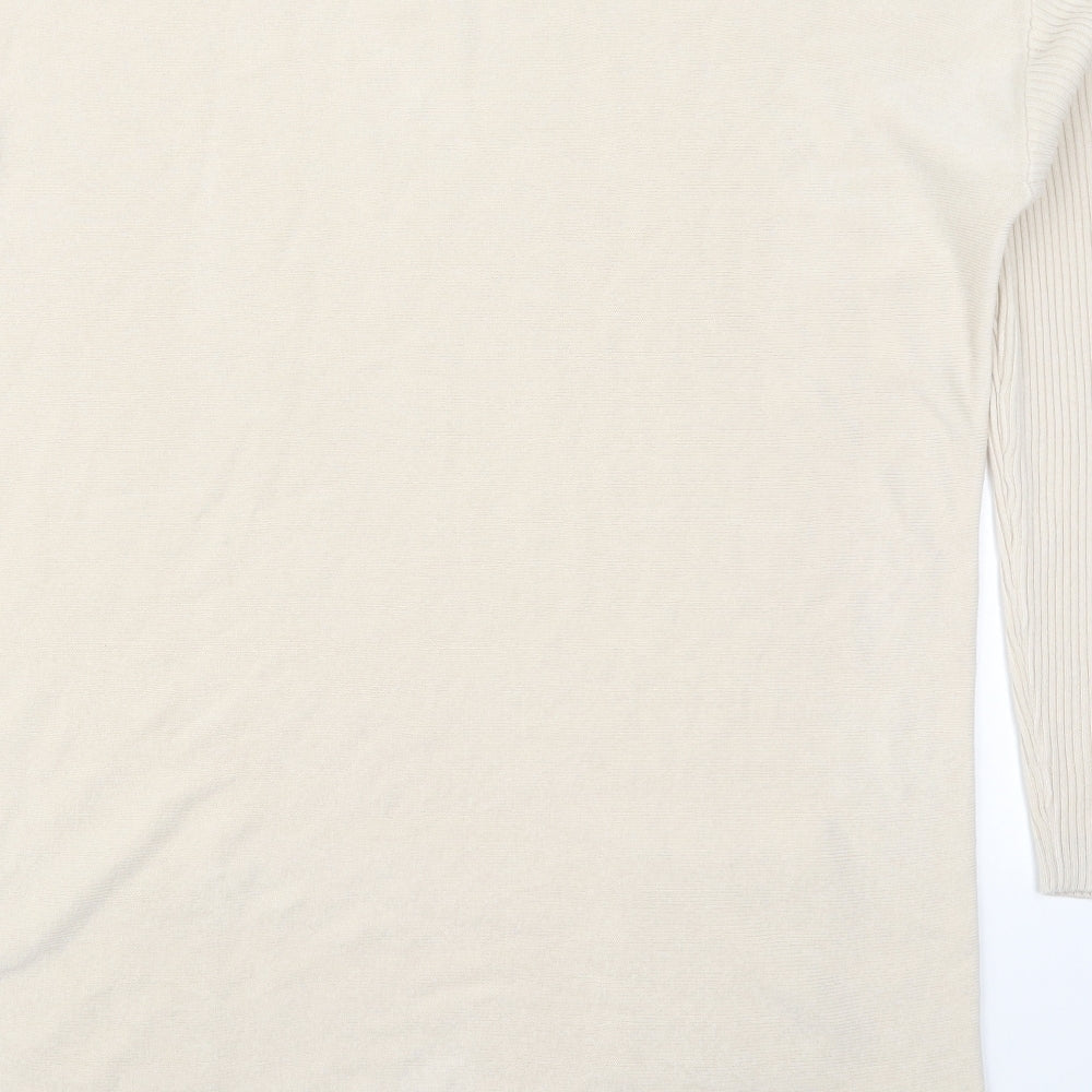 Womens UK Size 10 Papaya Beige Pullover Jumper