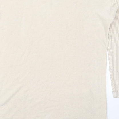 Womens UK Size 10 Papaya Beige Pullover Jumper