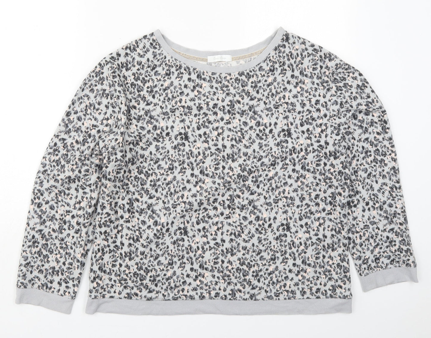 Marks and Spencer Womens Grey Animal Print Polyester Top Pyjama Top Size 12