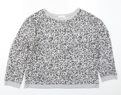 Marks and Spencer Womens Grey Animal Print Polyester Top Pyjama Top Size 12