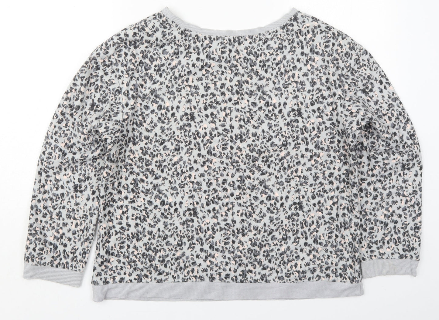 Marks and Spencer Womens Grey Animal Print Polyester Top Pyjama Top Size 12