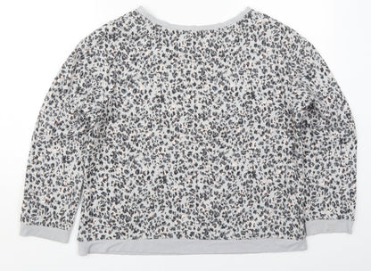 Marks and Spencer Womens Grey Animal Print Polyester Top Pyjama Top Size 12